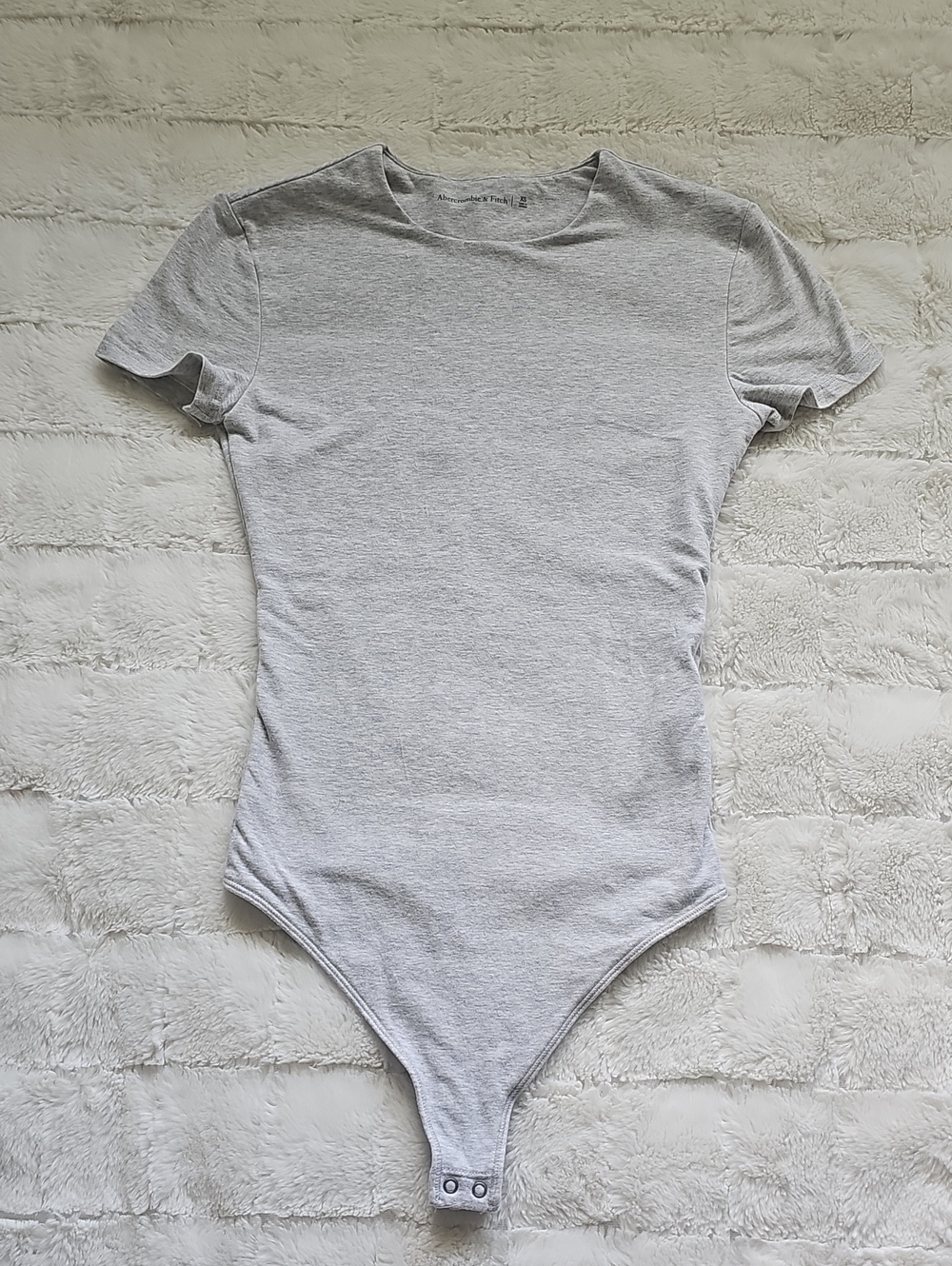 Abercrombie & Fitch Light Gray Short Sleeve Bodysuit